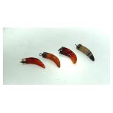 Assorted Agate pendants in tooth shapes