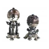 Russian ornate sterling silver salt and pepper