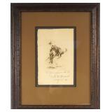 Edward Borein (1872-1945) etching "Who Wins"