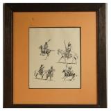 Edward Borein-- ink on paper drawing