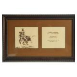 Edward Borein  Merry Xmas & Happy New Year etching