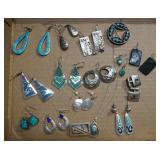 Navajo and Native Sterling Turquoise Earrings