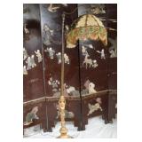 Floor lamp w beaded shade