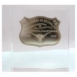 Edward Bohlin Sterling Saddle Plate Presentation