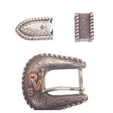 Edward BohlinSterling & gold Ranger Buckle set