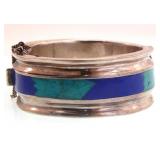 Taxco silver bracelet w Lapis & Turquoise
