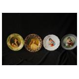 Four Antique Pictorial Cabinet Plates plates