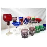 Hungary cut to clear multi color glassware