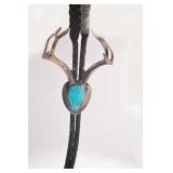 Edward Bohlin Sterling Stag & Turquoise Bolo
