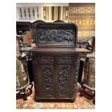 Highly Carved Chinese Mid-Century Dry Bar