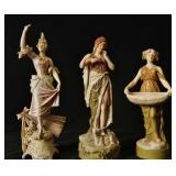 Three Art Nouveau Porcelain statues