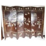 6 Panel antique Chinese screen - 7' tall
