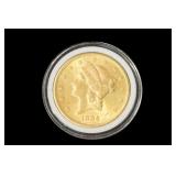 Rare 1896-S $20 Double Eagle Liberty U.S. Coin