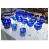 Cut to clear Blue glassware - Romania