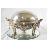 Covered silver plate vegetable dish