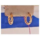 Pair 14 kt gold hoop earrings