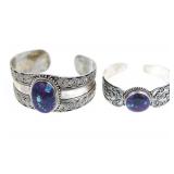 Pair of Balinese Sterling Purple Mojave Turquoise