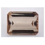 Large 39.41 carats Smokey Topaz Emerald Cut stone