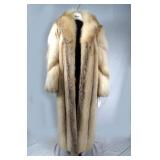 Vintage Long Fox Fur coat - Beige cream tones