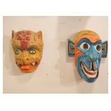 Two Mexican folkloric ceremonial dance masks