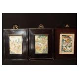 Three Chinese Famille Rose Porcelain Plaques