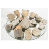 16pc Pre-Columbian Mayan terracotta shards