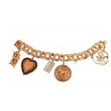 14kt Gold Charm Bracelet with Gold & Pearl Charms