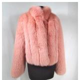 Somper Beverly Hills Dyed Pink Fox Fur Jacket