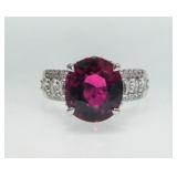 18k White Gold 5.26ct Rubellite & Diamond Ring