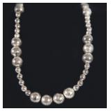 Taxco sterling Multi beaded necklace 22"