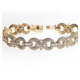 14k Gold 9.00ctw Diamond Openwork Link Bracelet