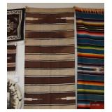 Navajo Rug - Brown, beige, black stripes