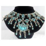 Antique Persian Turquoise Grand Plastron Necklace