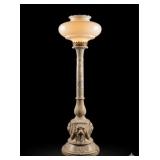 Italian Grand Tour Carved Alabaster Lion Torchï¿½re