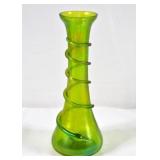 Rindskopf Loetz art glass green vase with serpent