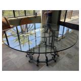 Round Wrought Iron Round Glass Top Dining Table