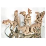 Four Erotic Mayan Style Terracotta figures