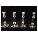 Val Saint Lambert "Gardenia" Crystal Candlesticks