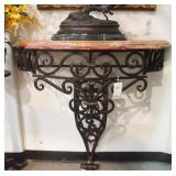 Spanish Style Wrought Iron marble entry console