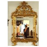French Louis XV Revival Giltwood Mirror 36:" X 60"