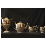 Antique silver over copper English tea set