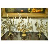 Antique French Napoleon III  Bronze Candelabras