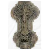 Antique French Cast Bronze Lourdes Holy Water Font