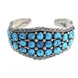 Zuni Sterling Sleeping Beauty Turquoise Cuff