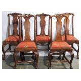 Antique Chippendale set of 5 dining chairs