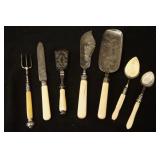 7 Antique Silver-Plate & Sterling Serving Pieces