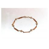 Vintage 14kt Gold and Akoya Pearl Link Bracelet