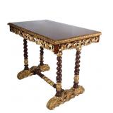 Renaissance Revival Gilt Rope Twist Library Table