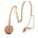 Antique 18kt Gold Ladies Pocket Watch with fob