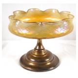 Art Nouveau Iridescent Glass Tazza / Compote